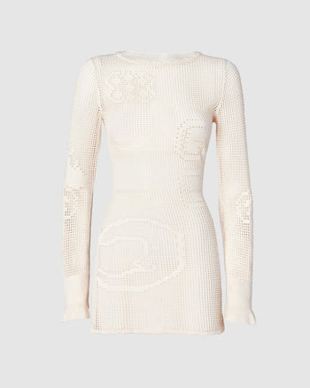 Crochet mini dress: Women Dresses Off White | GCDS